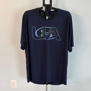 Under Armour Navy Short-Sleeve USA Logo Performance Tee